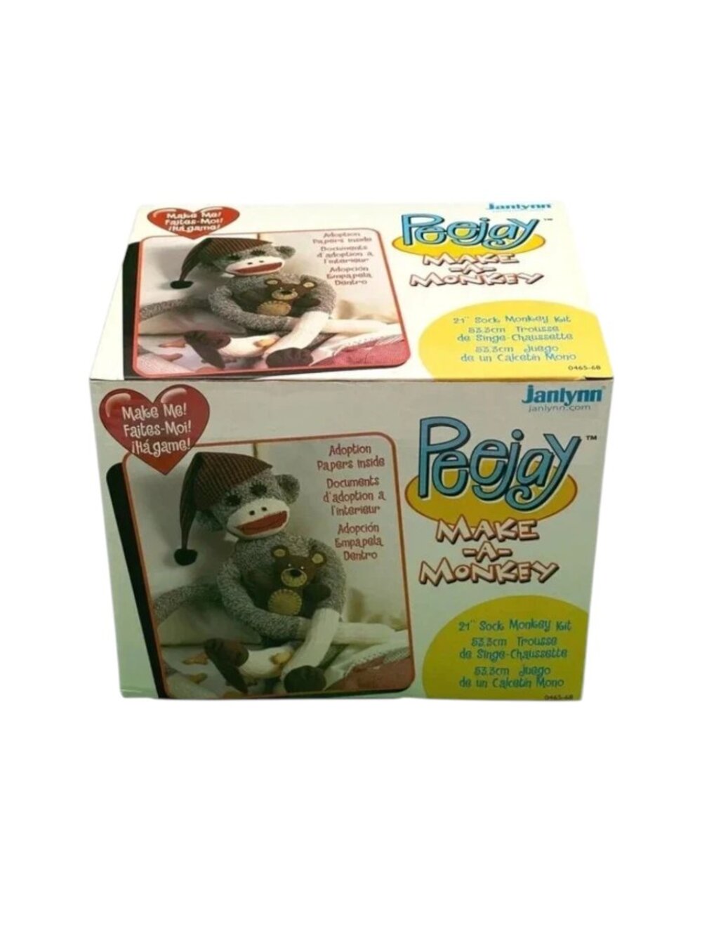 JayLynn Peejay 21 inch‎ Sock Monkey Kit Complete New Craft  Kit